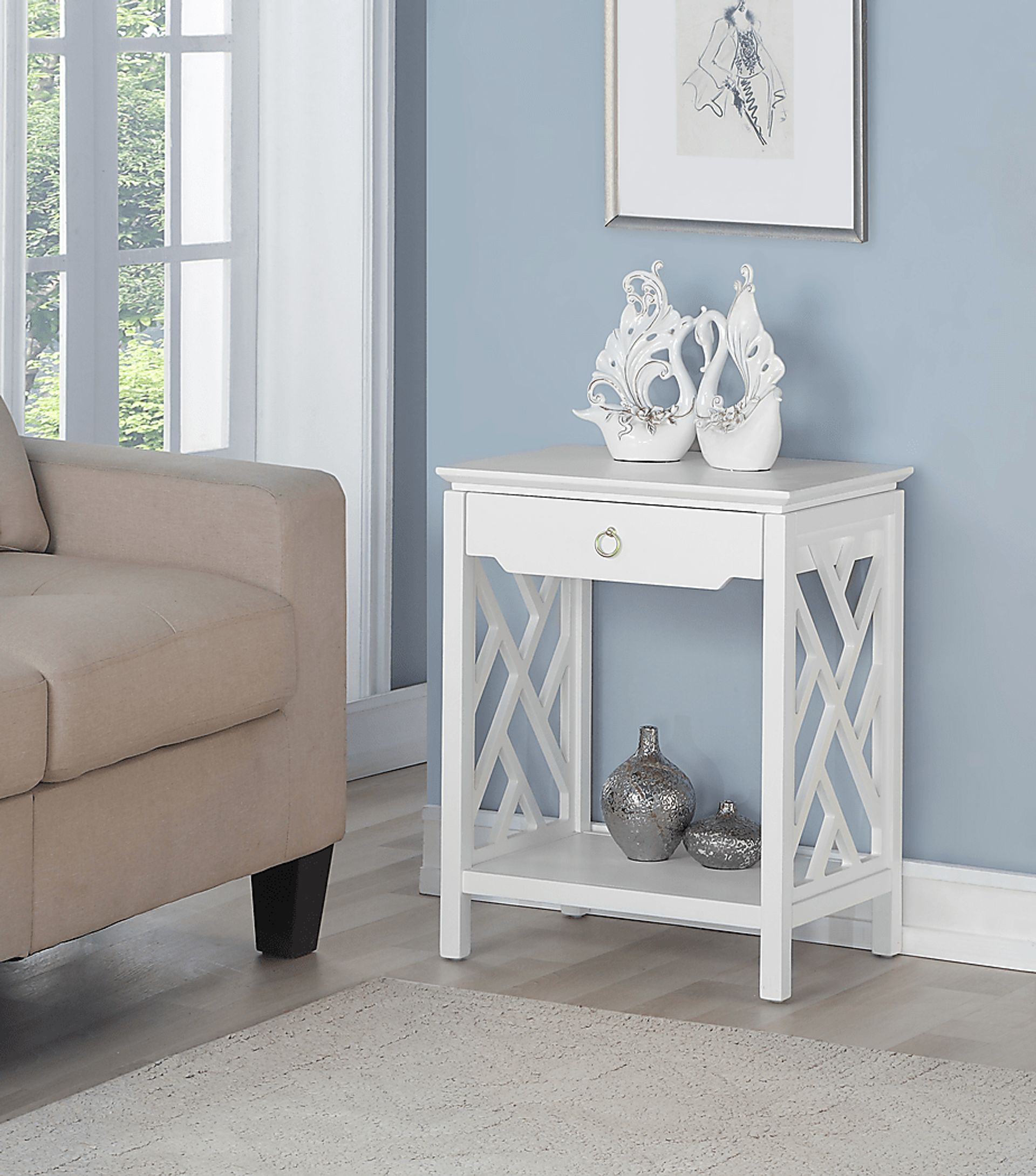 Cedarcrest White End Table - Image 10