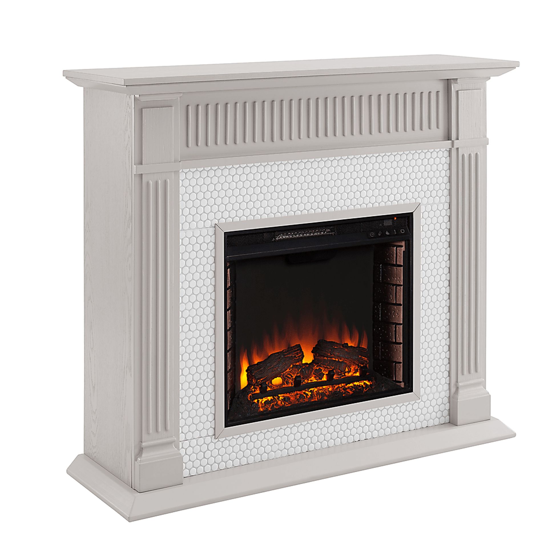 Cedardale II Gray 48 in. Console With Electric Log Fireplace - Image 3