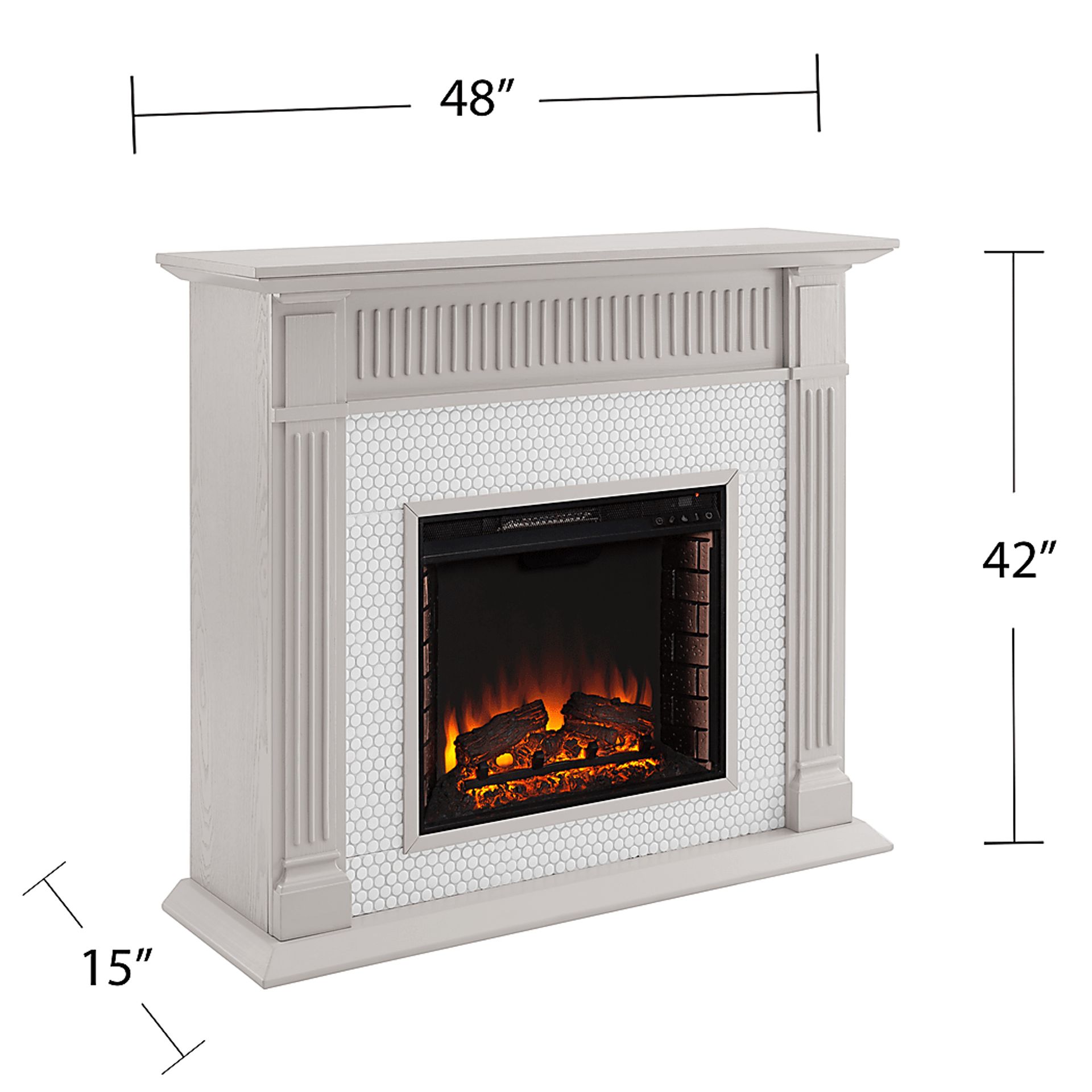 Cedardale II Gray 48 in. Console With Electric Log Fireplace - Image 10