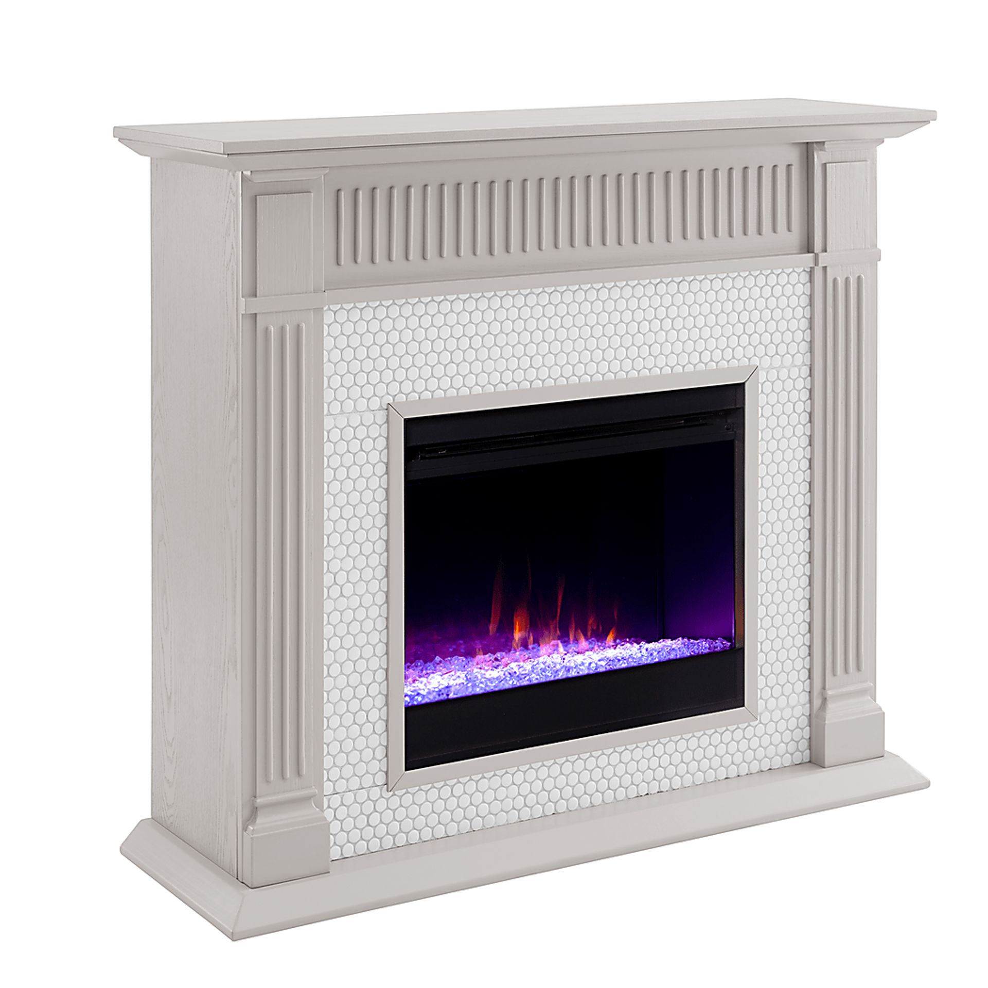 Cedardale I Gray 48 in. Console, With Color Changing Electric Fireplace - Image 3