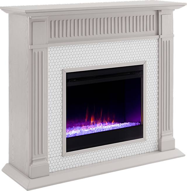 Cedardale I Gray 48 in. Console, With Color Changing Electric Fireplace - Thumbnail - Image 1