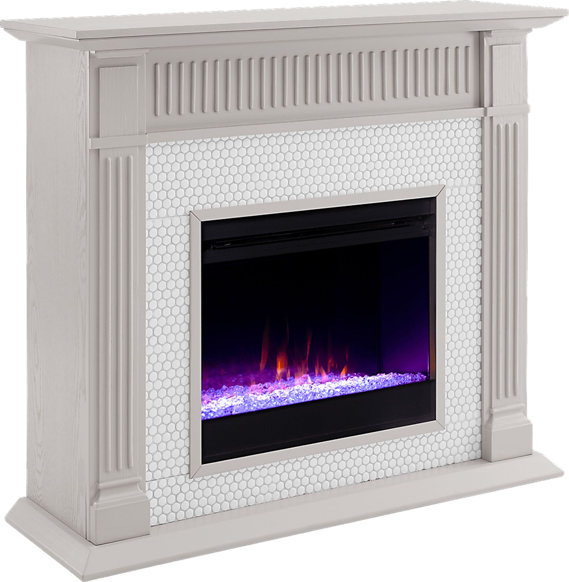 Cedardale I Gray 48 in. Console, With Color Changing Electric Fireplace - Image 1