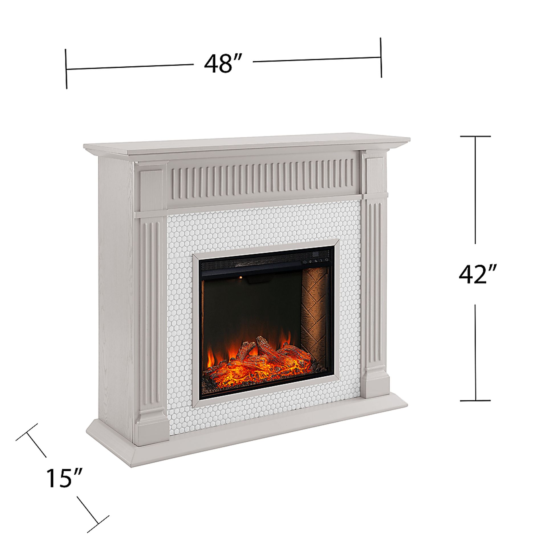 Cedardale III Gray 48 in. Console With Smart Electric Fireplace - Image 9