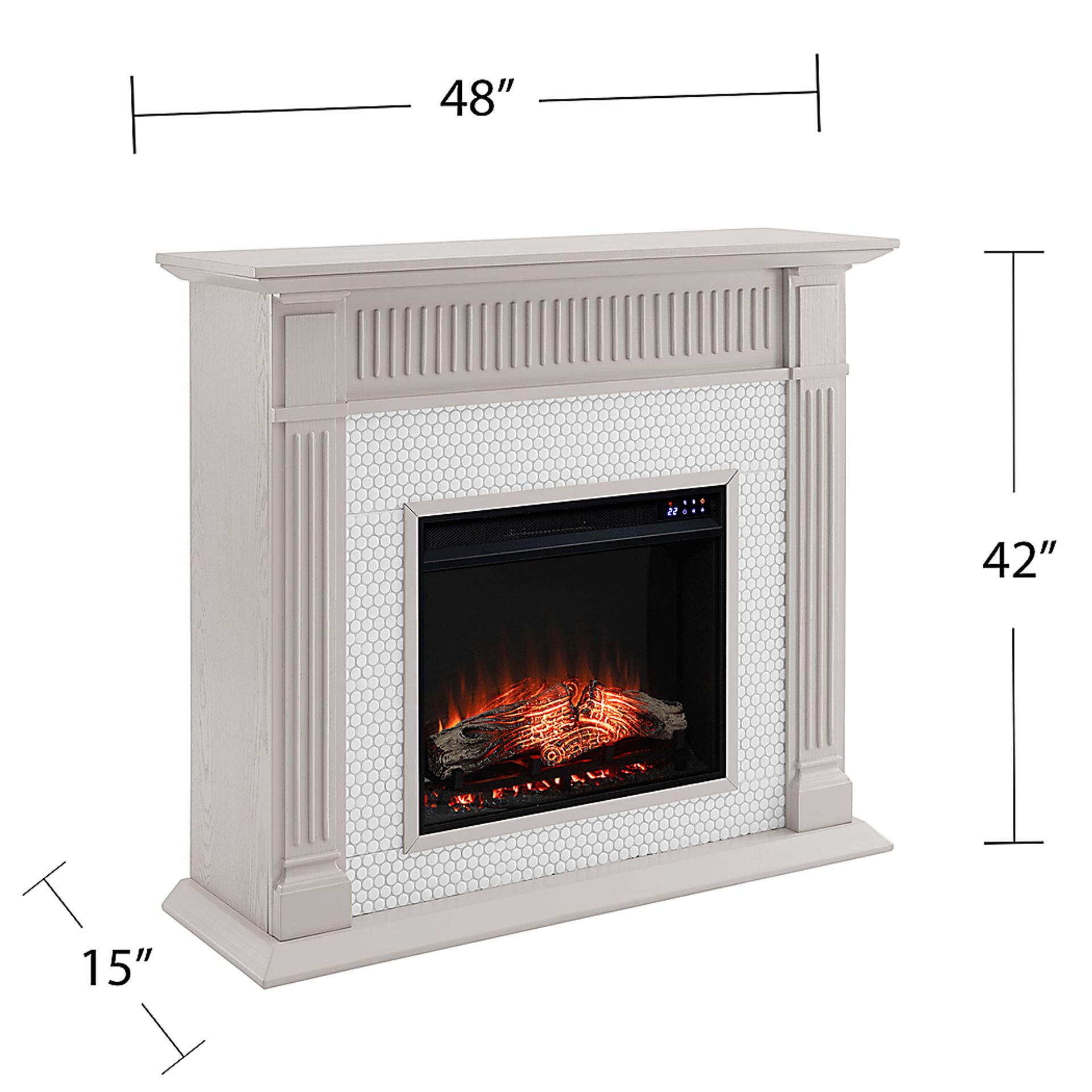 Cedardale IV Gray 48 in. Console, With Touch Panel Electric Fireplace - Image 7