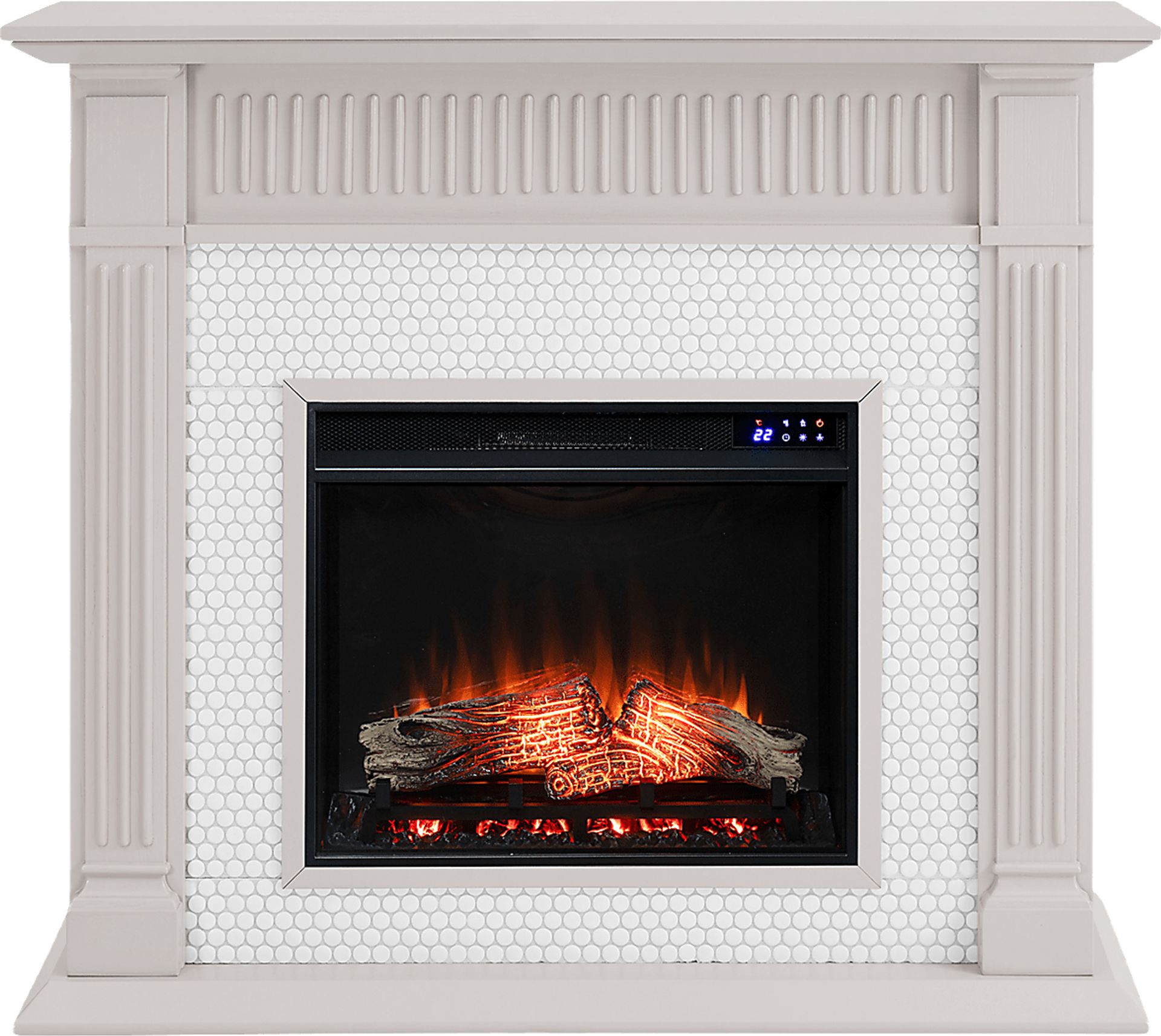 Cedardale IV Gray 48 in. Console, With Touch Panel Electric Fireplace - Image 1