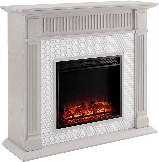Cedardale V White 48 in. Console with Electric Fireplace - Thumbnail - Image 4