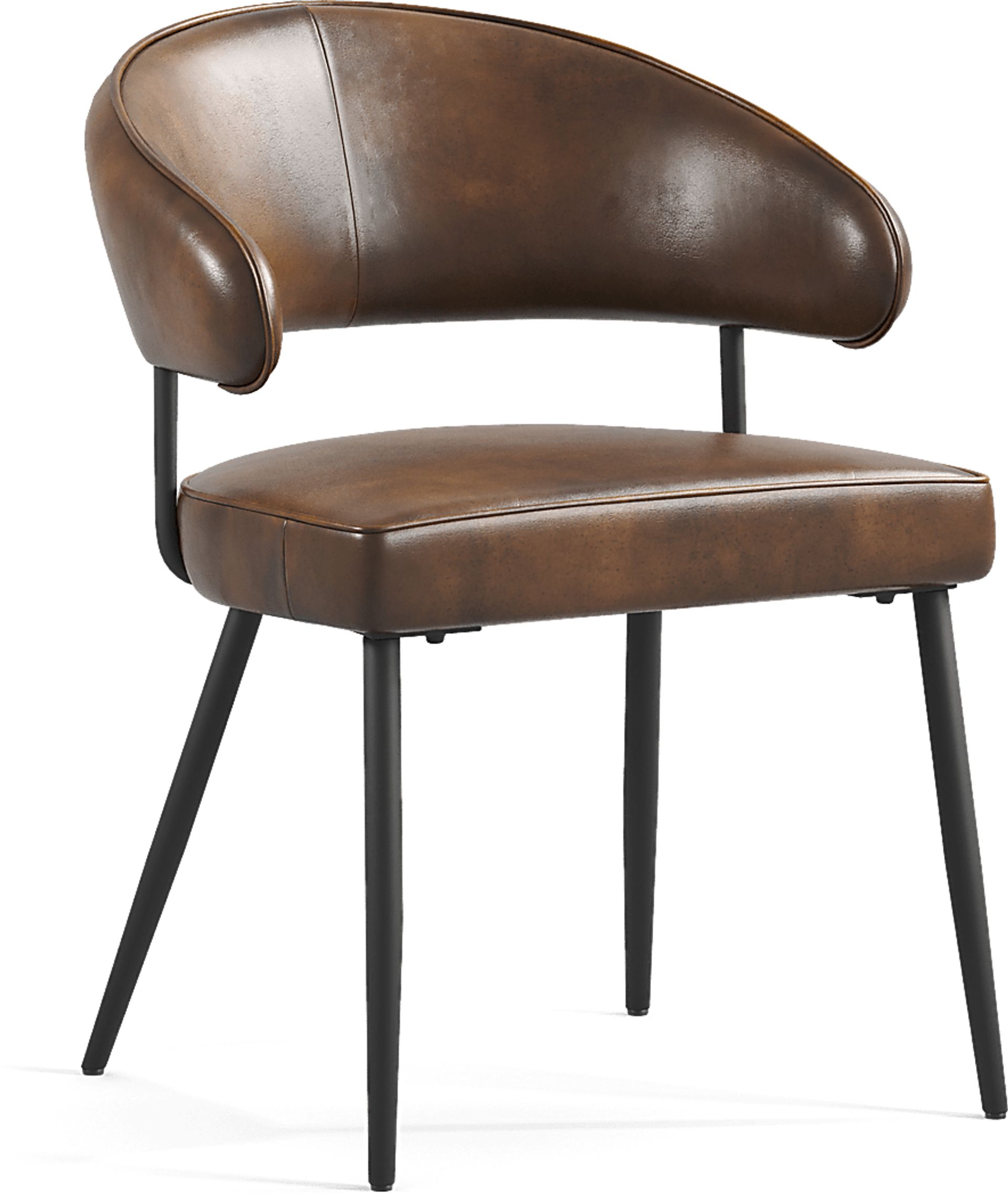 Cedona View Brown Leather Side Chair - Image 1