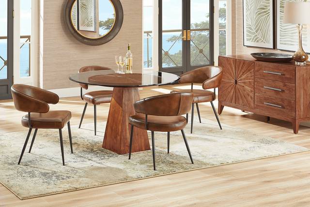 Cedona View Natural 5 Pc Dining Room with Brown Chairs - Thumbnail - Image 1