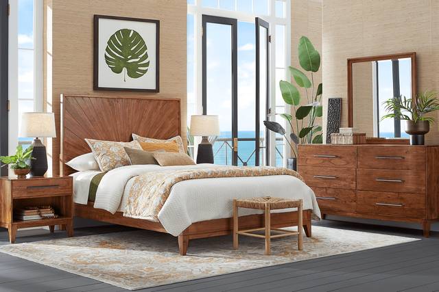 Cedona View Natural 7 Pc King Panel Bedroom - Thumbnail - Image 1
