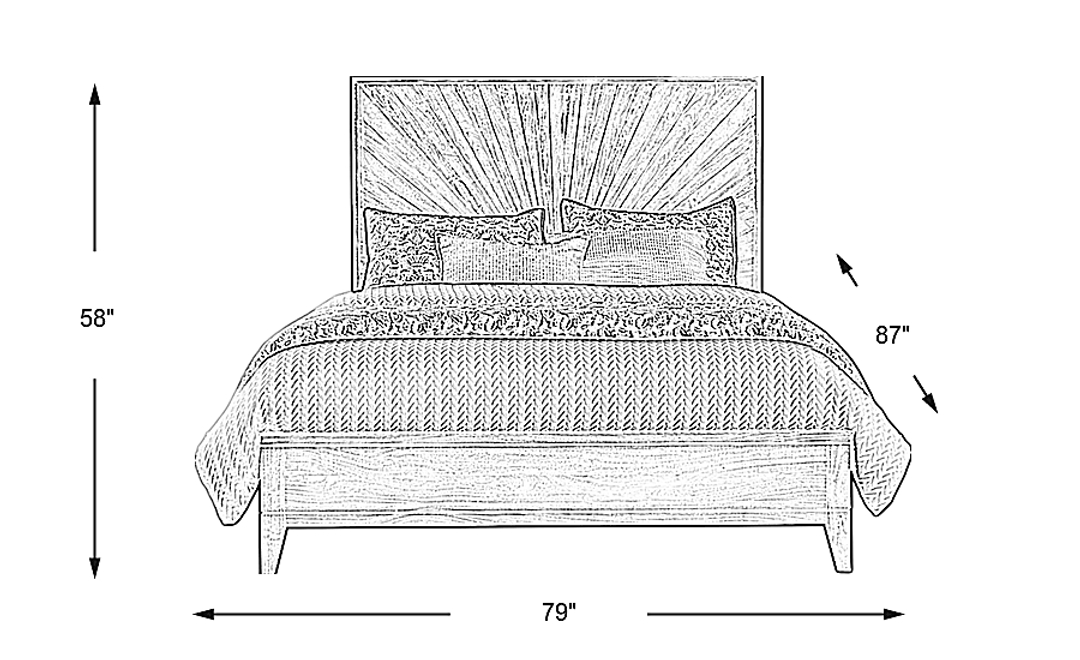 Cedona View Natural 3 Pc King Panel Bed