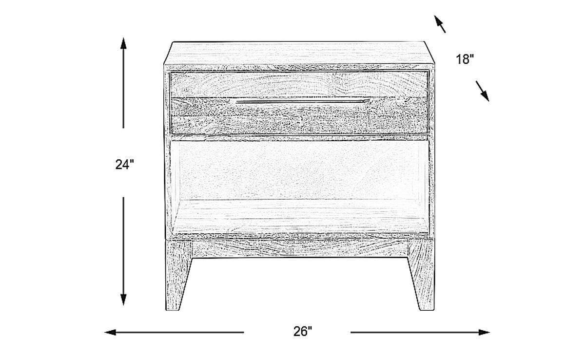 Cedona View Natural Light Wood Nightstand | Rooms to Go