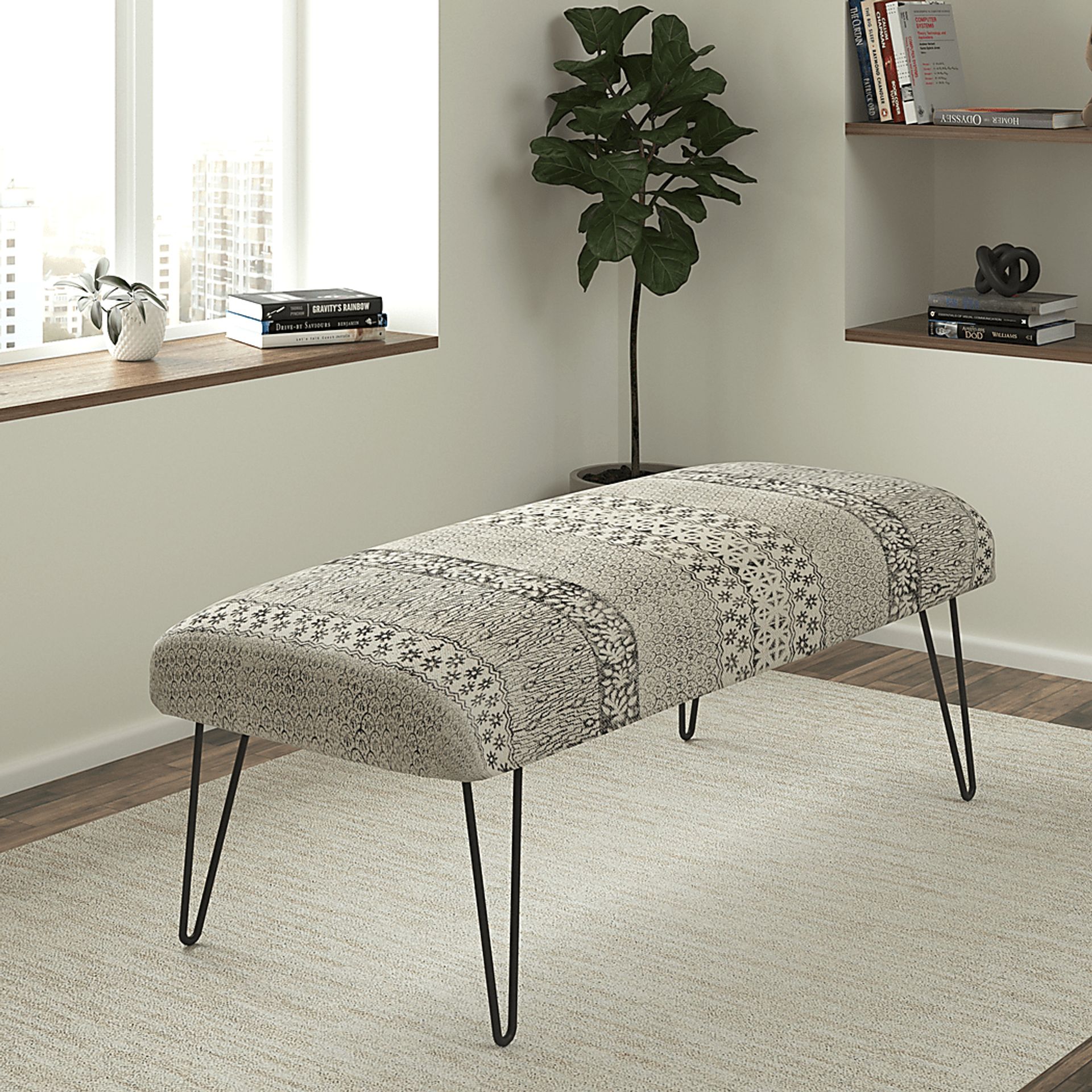 Cellica Gray/White Bench - Image 2