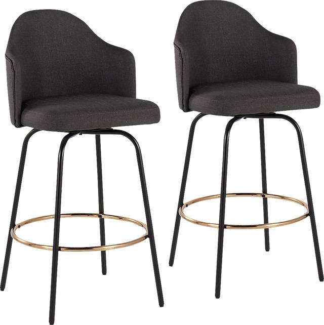 Cenarian Charcoal Counter Height Stool, Set of 2 - Thumbnail - Image 1