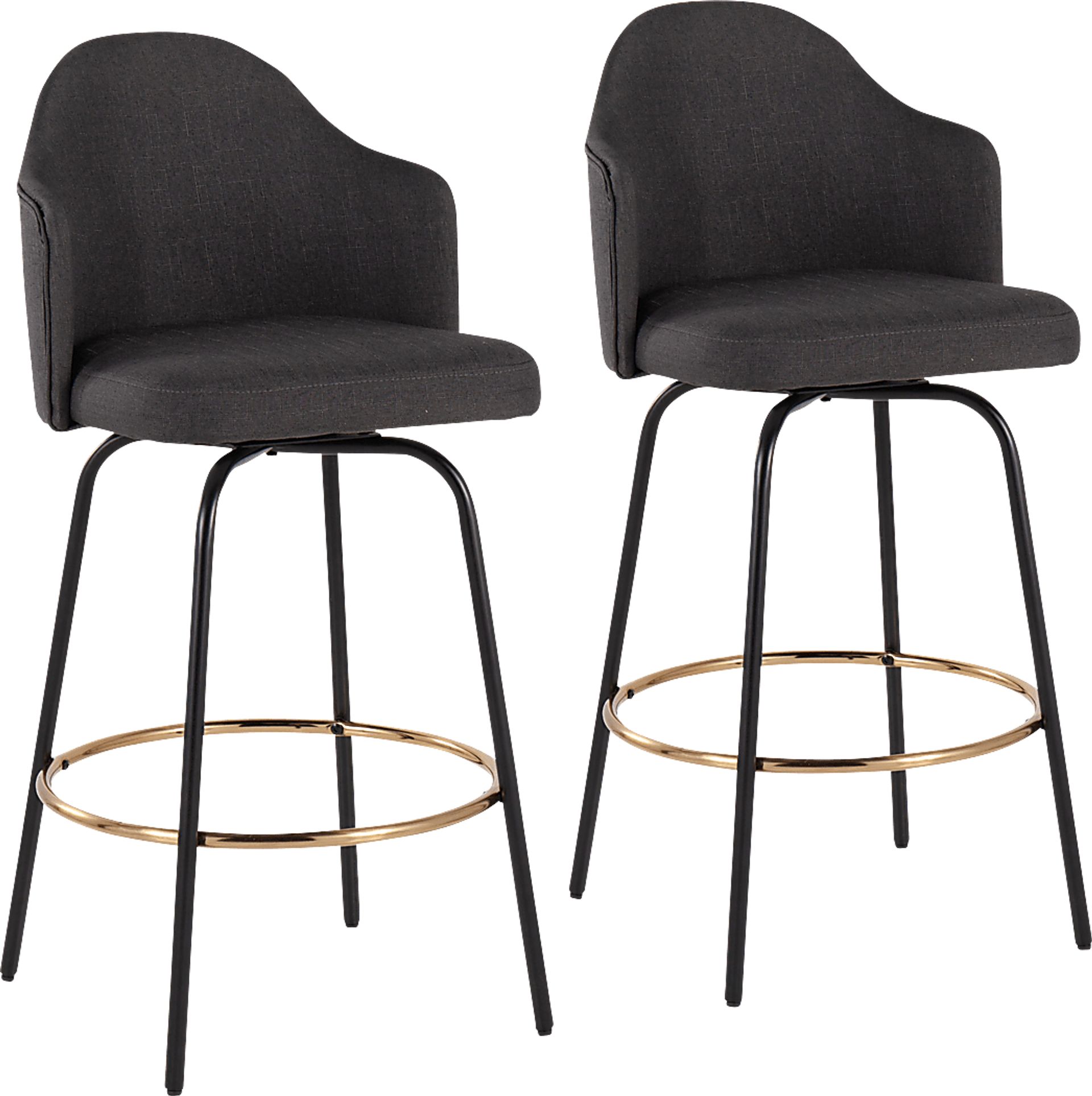 Cenarian Charcoal Counter Height Stool, Set of 2 - Image 1