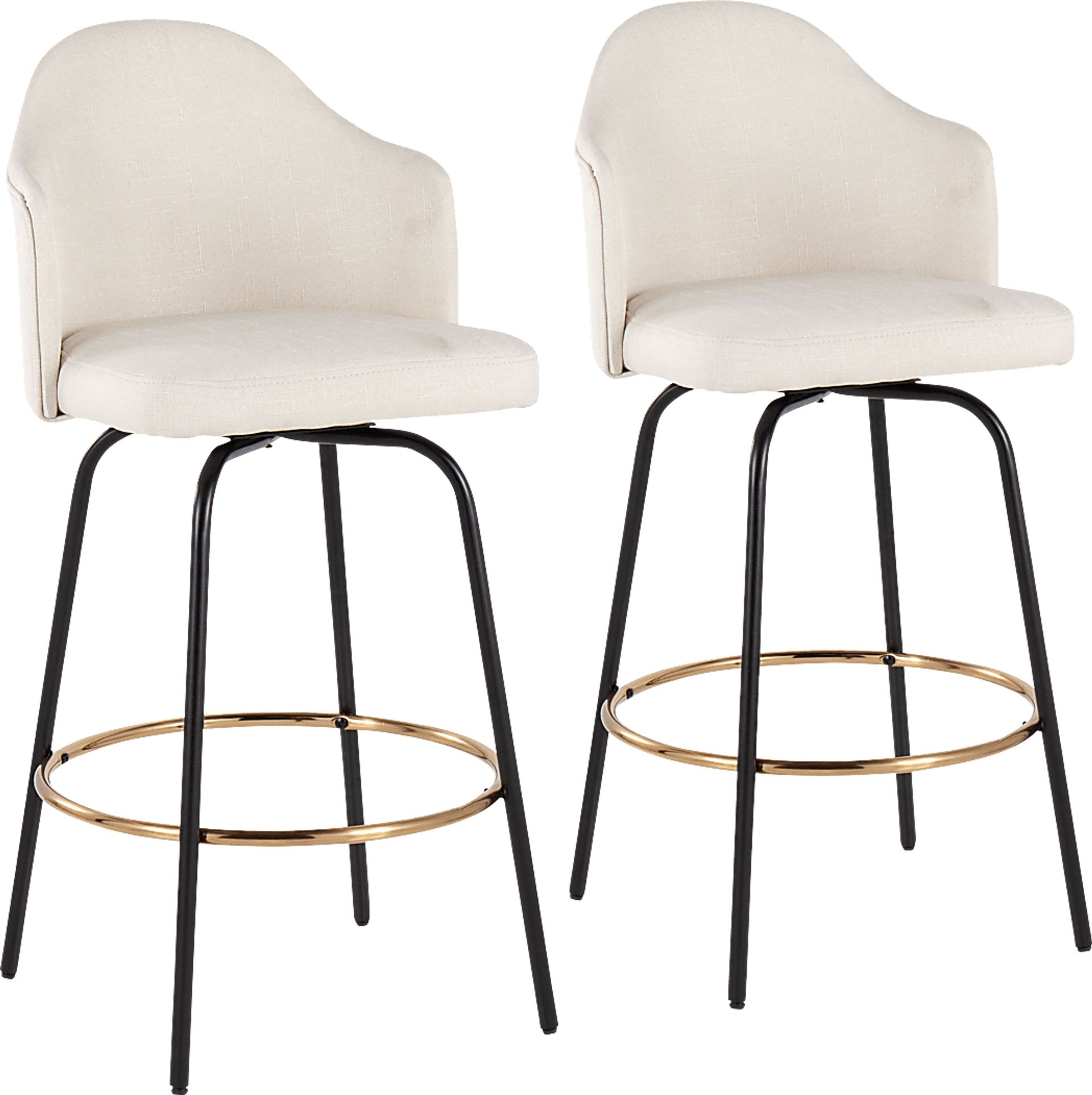Cenarian Cream Counter Height Stool, Set of 2 - Image 1