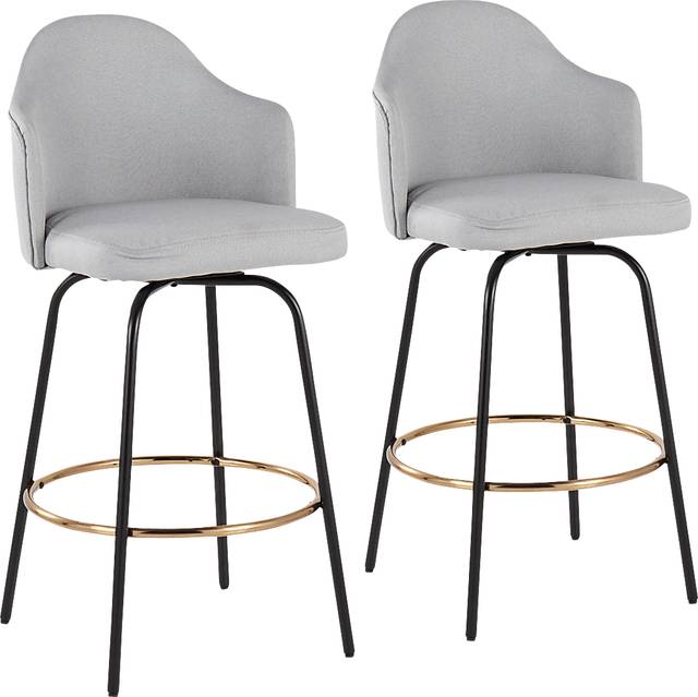 Cenarian Light Gray Counter Height Stool, Set of 2 - Thumbnail - Image 1