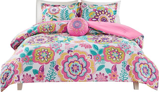 Cenni Pink Twin Comforter Set - Thumbnail - Image 1