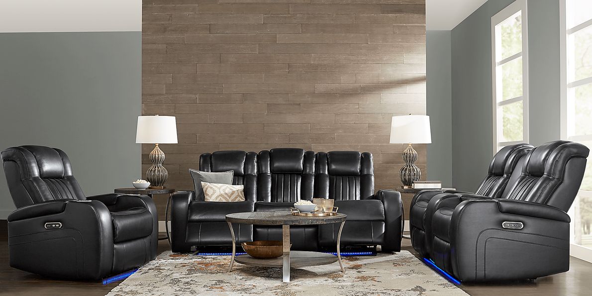 Cenova 7 Pc Leather Dual Power Reclining Living Room Set