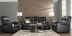 Cenova Black Leather 7 Pc Living Room with Power Reclining Sofa