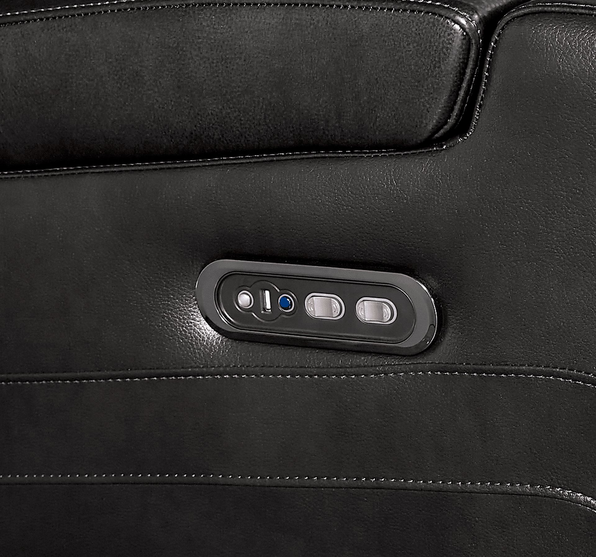 Cenova Black Leather Dual Power Recliner - Image 3