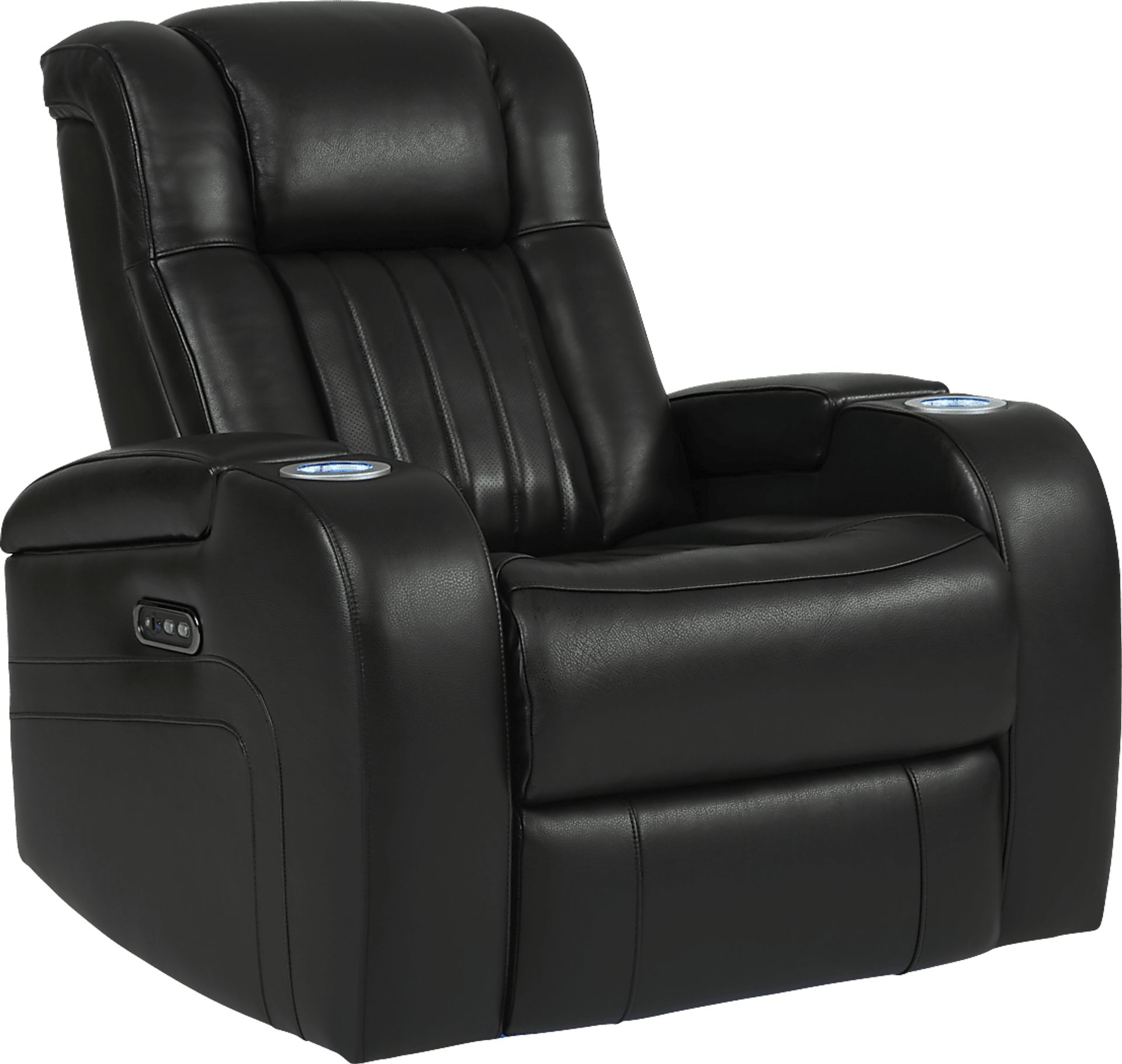 Cenova Black Leather Dual Power Recliner - Image 1