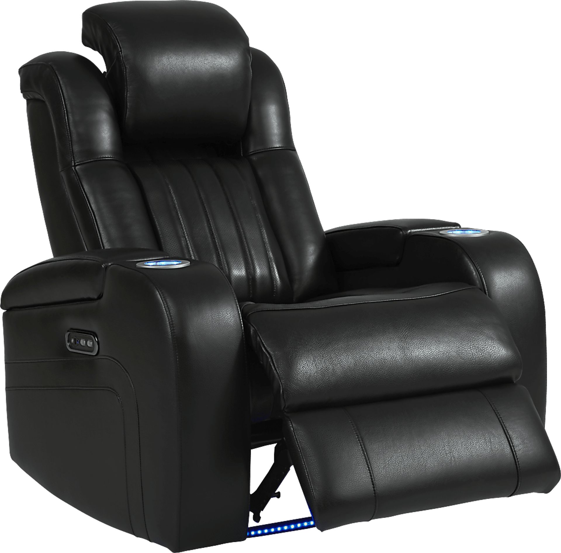 Cenova Black Leather 3 Pc Living Room with Dual Power Reclining Sofa - Image 19
