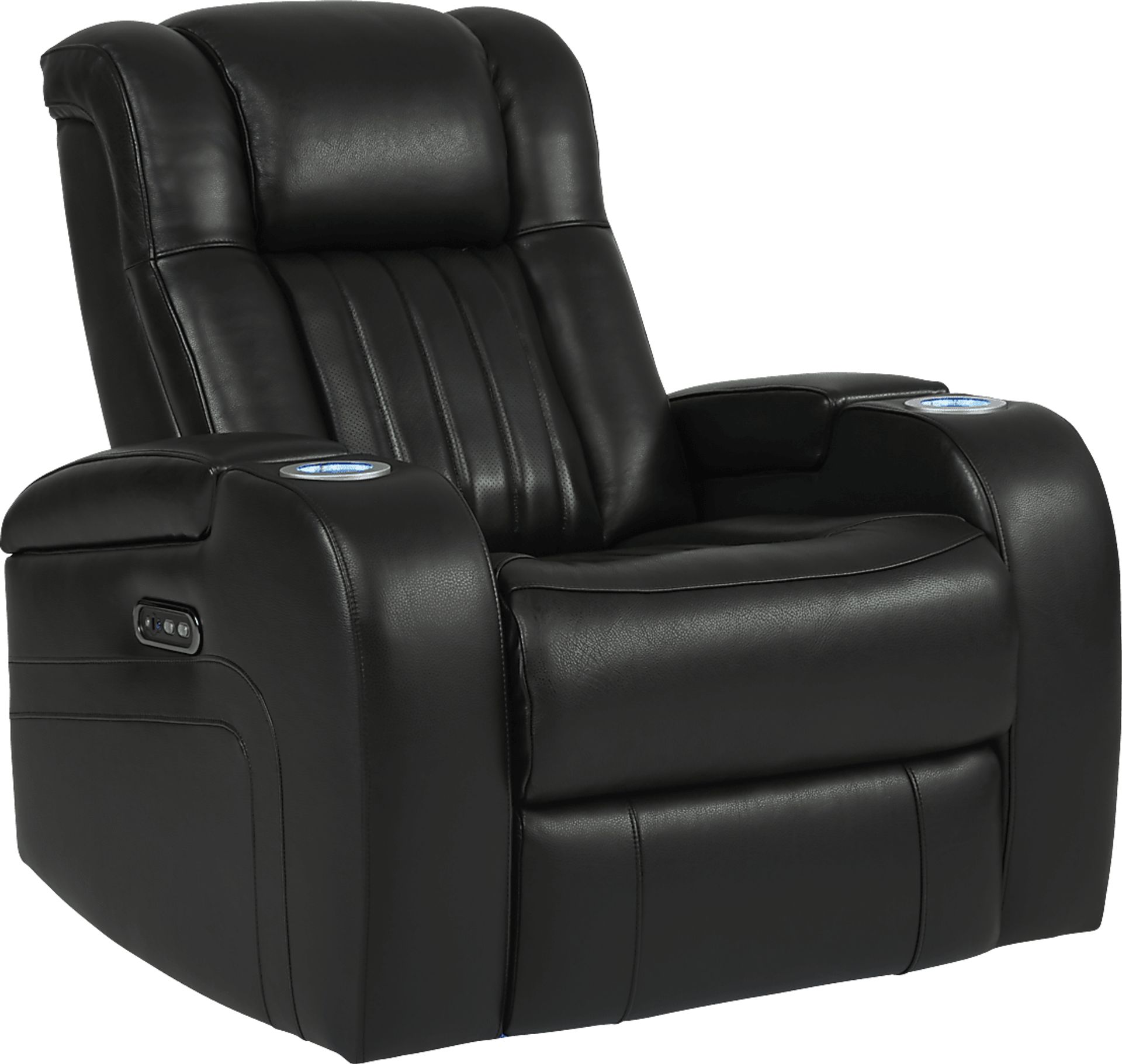 Cenova Black Leather 3 Pc Living Room with Dual Power Reclining Sofa - Image 18