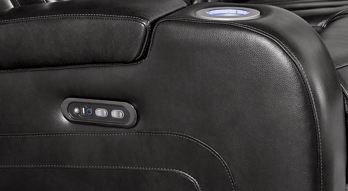 Cenova Leather Dual Power Reclining Loveseat