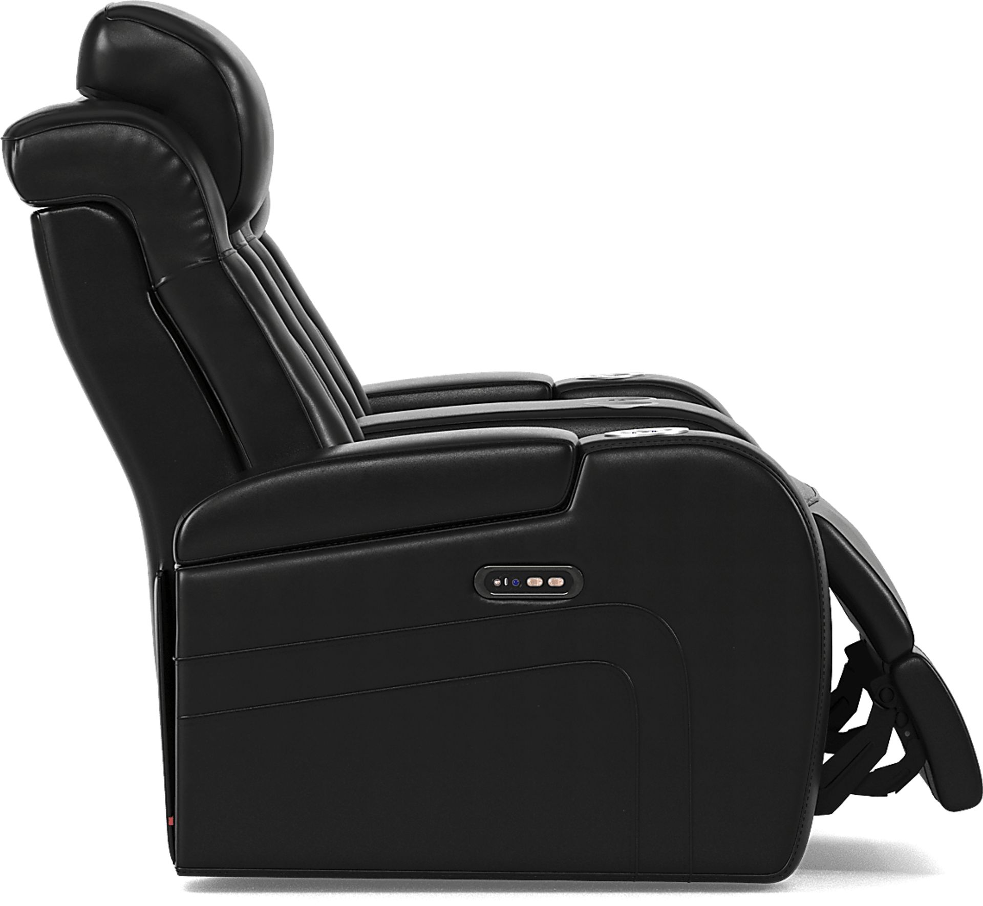 Cenova Black Leather 7 Pc Dual Power Reclining Living Room - Image 17