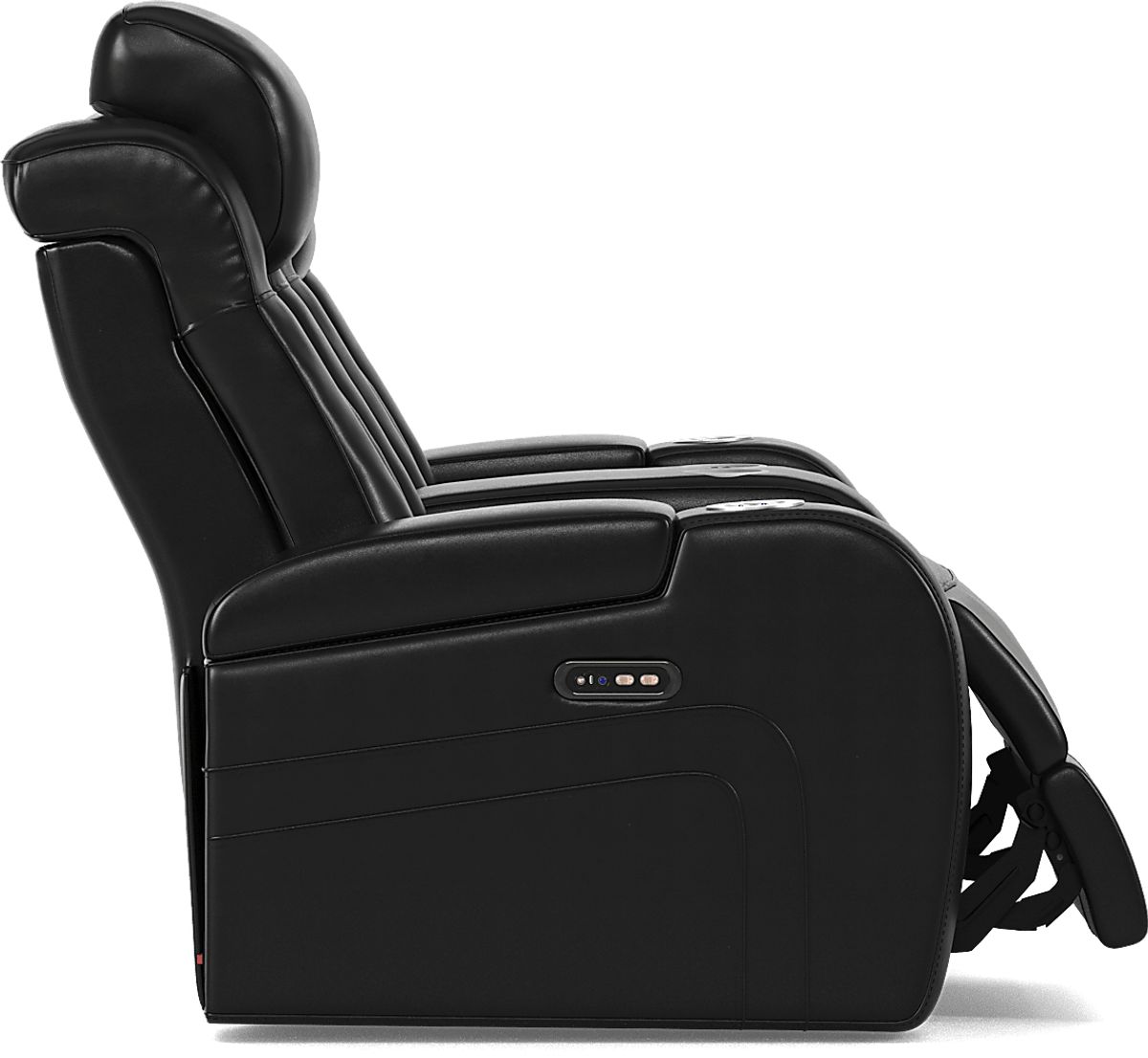 Cenova Black Leather Dual Power Reclining Loveseat Rooms to Go