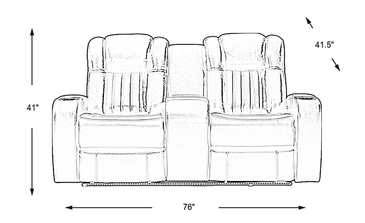 Cenova Black Leather Dual Power Reclining Loveseat Rooms to Go