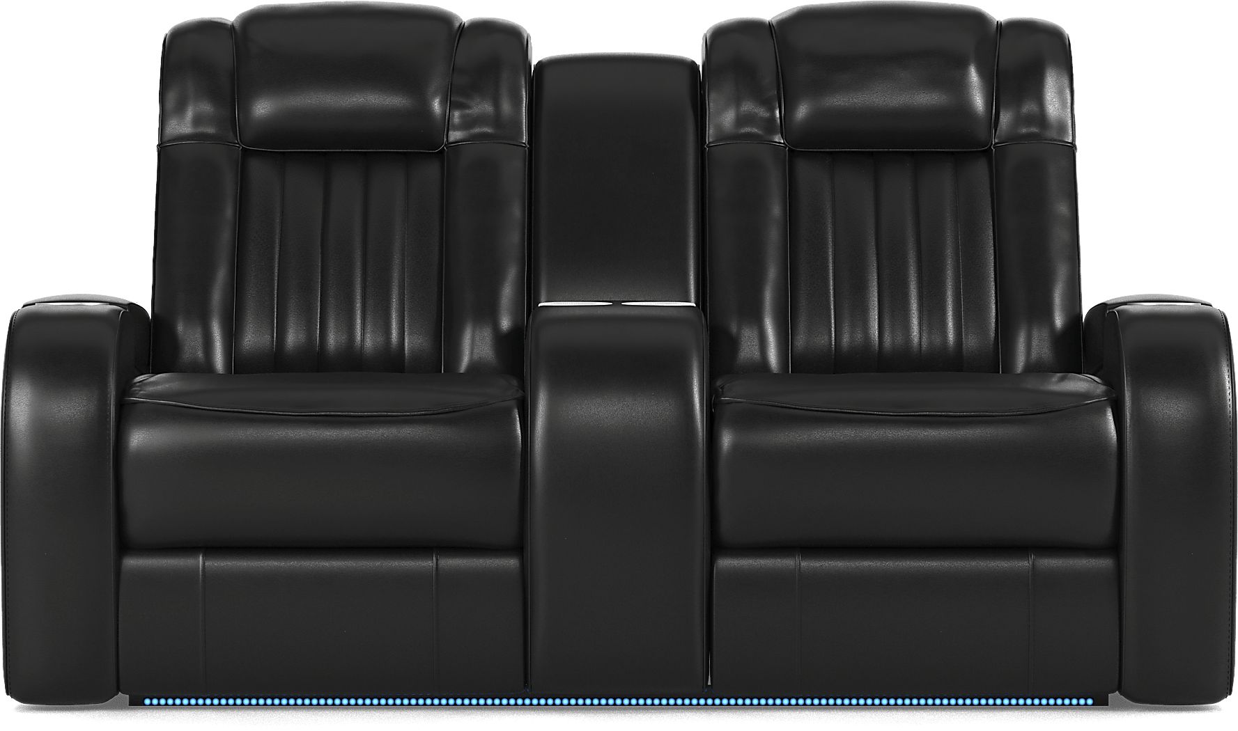 Cenova Black Leather Dual Power Reclining Loveseat Rooms to Go