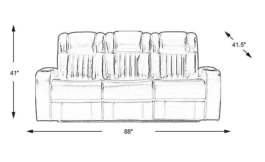 Cenova Black Leather Dual Power Reclining Sofa Rooms To Go