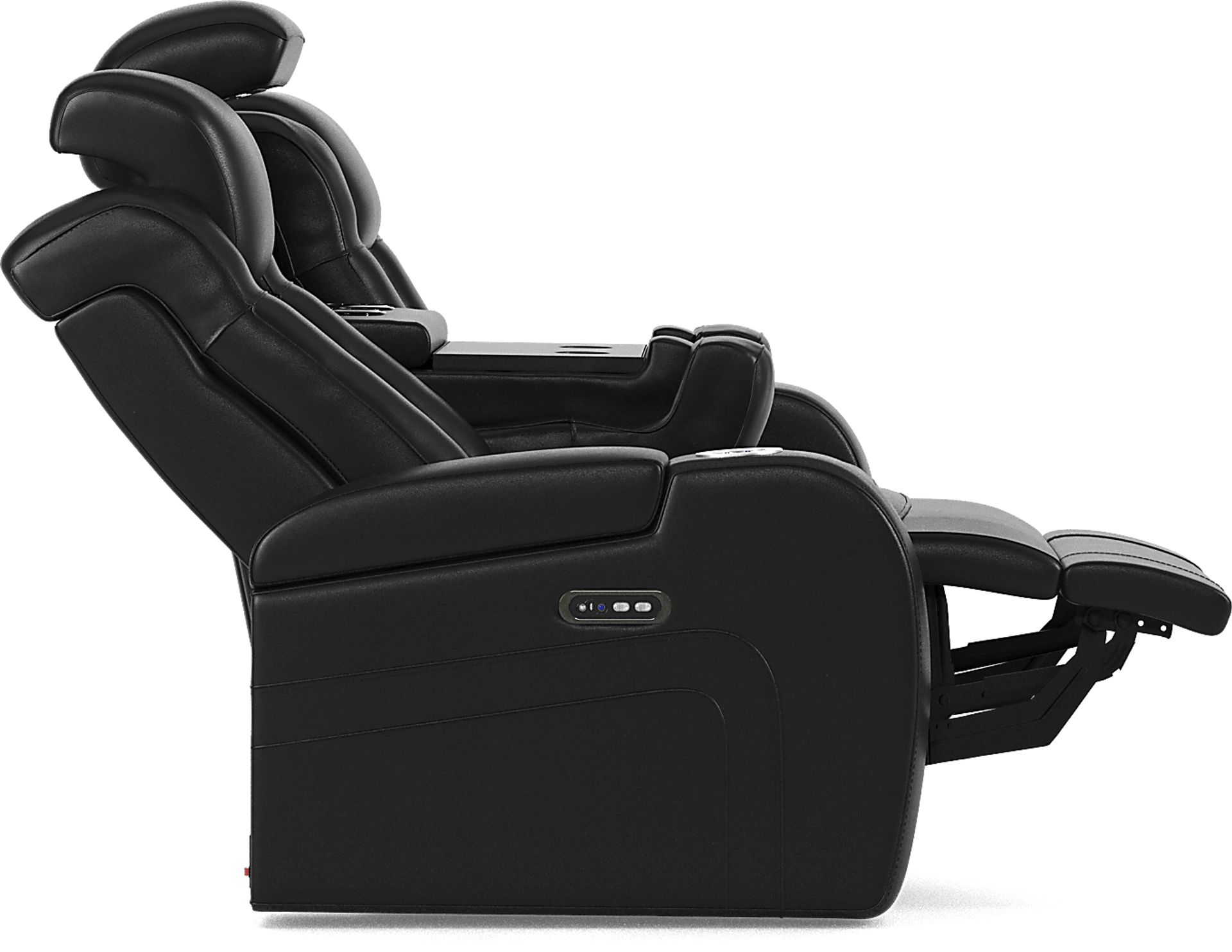Cenova Black Leather Dual Power Reclining Sofa - Image 5