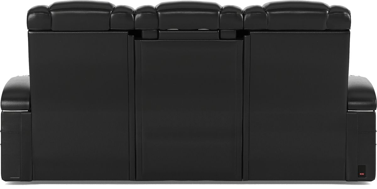 Cenova 3 Pc Black Leather Dual Power Reclining Living Room Set With