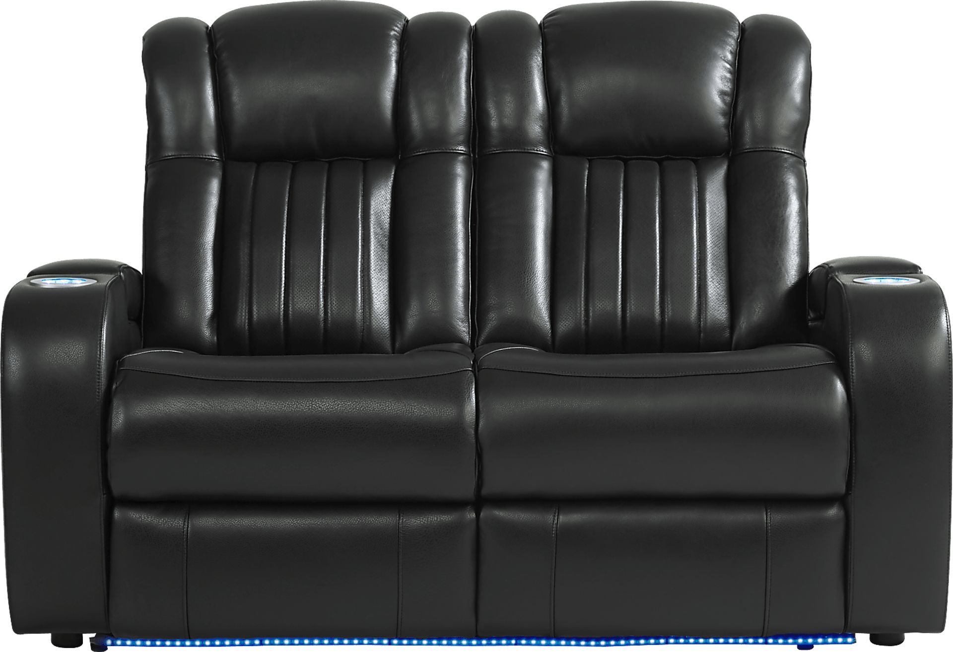 Cenova Black Leather 7 Pc Living Room with Dual Power Reclining Sofa - Image 6