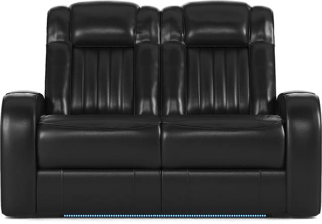 Cenova Black Leather 3 Pc Living Room with Dual Power Reclining Sofa - Thumbnail - Image 13