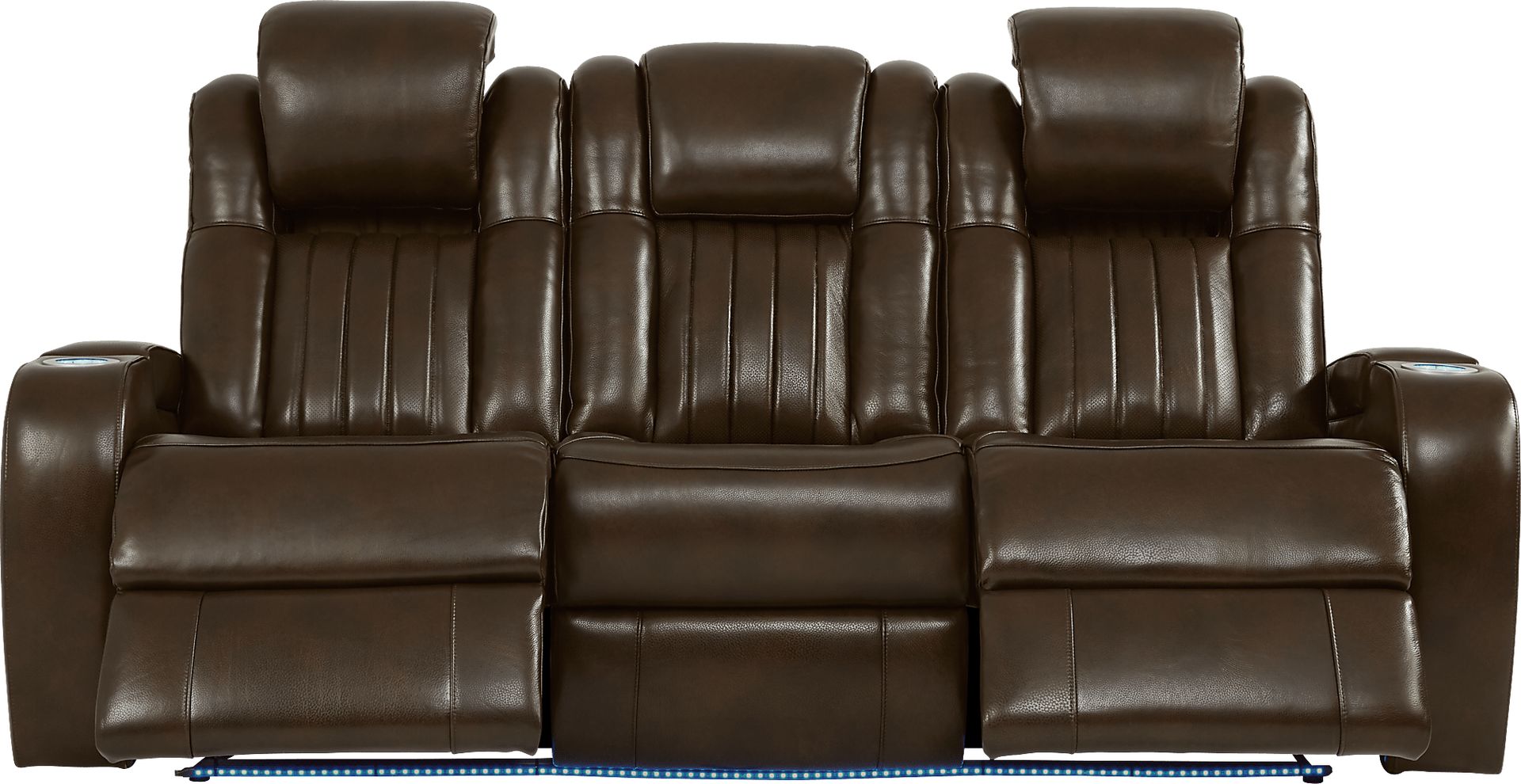 Cenova Brown Leather 3 Pc Living Room with Dual Reclining Sofa - Image 4
