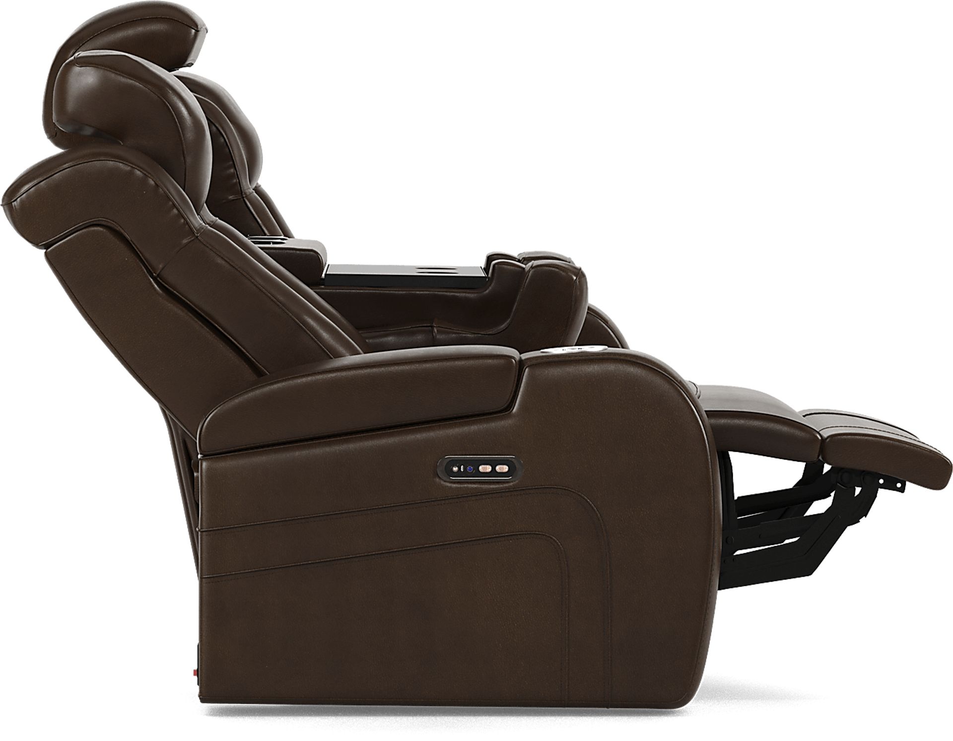 Cenova Brown Leather Dual Power Reclining Sofa - Image 6