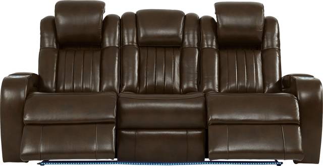 Cenova Brown Leather 3 Pc Living Room with Dual Reclining Sofa - Thumbnail - Image 9