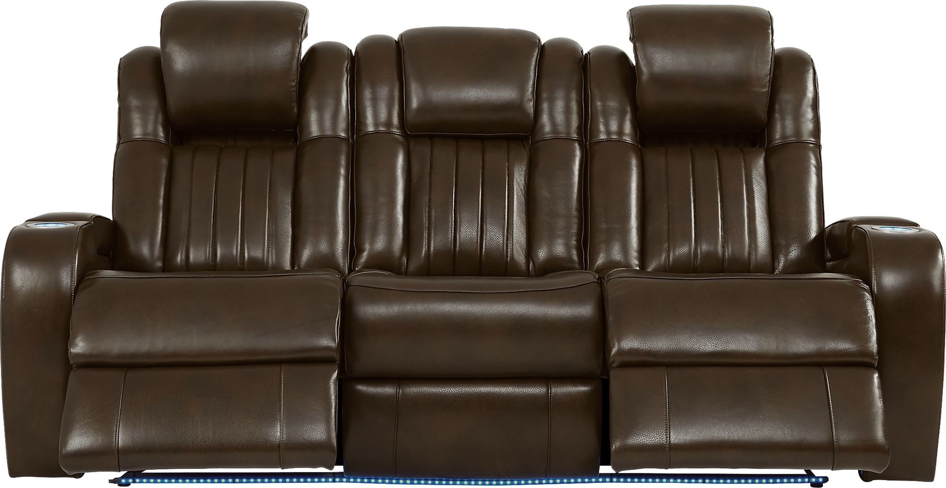 Cenova Brown Leather Dual Power Reclining Sofa - Image 9