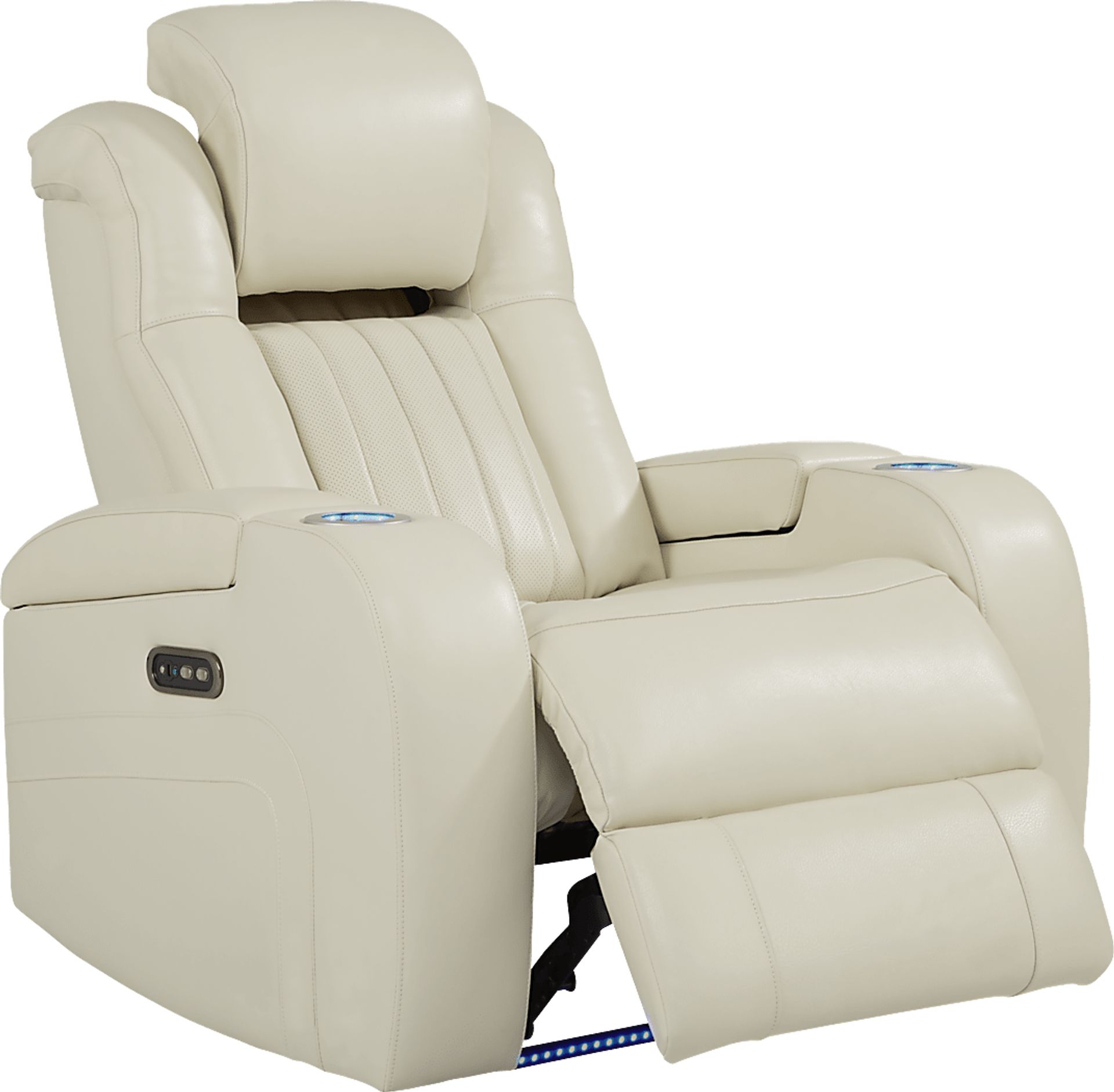 Cenova Ivory Leather 3 Pc Living Room with Dual Power Reclining Sofa - Image 12