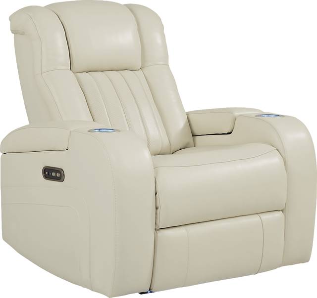 Cenova Ivory Leather 3 Pc Living Room with Dual Power Reclining Sofa - Thumbnail - Image 11