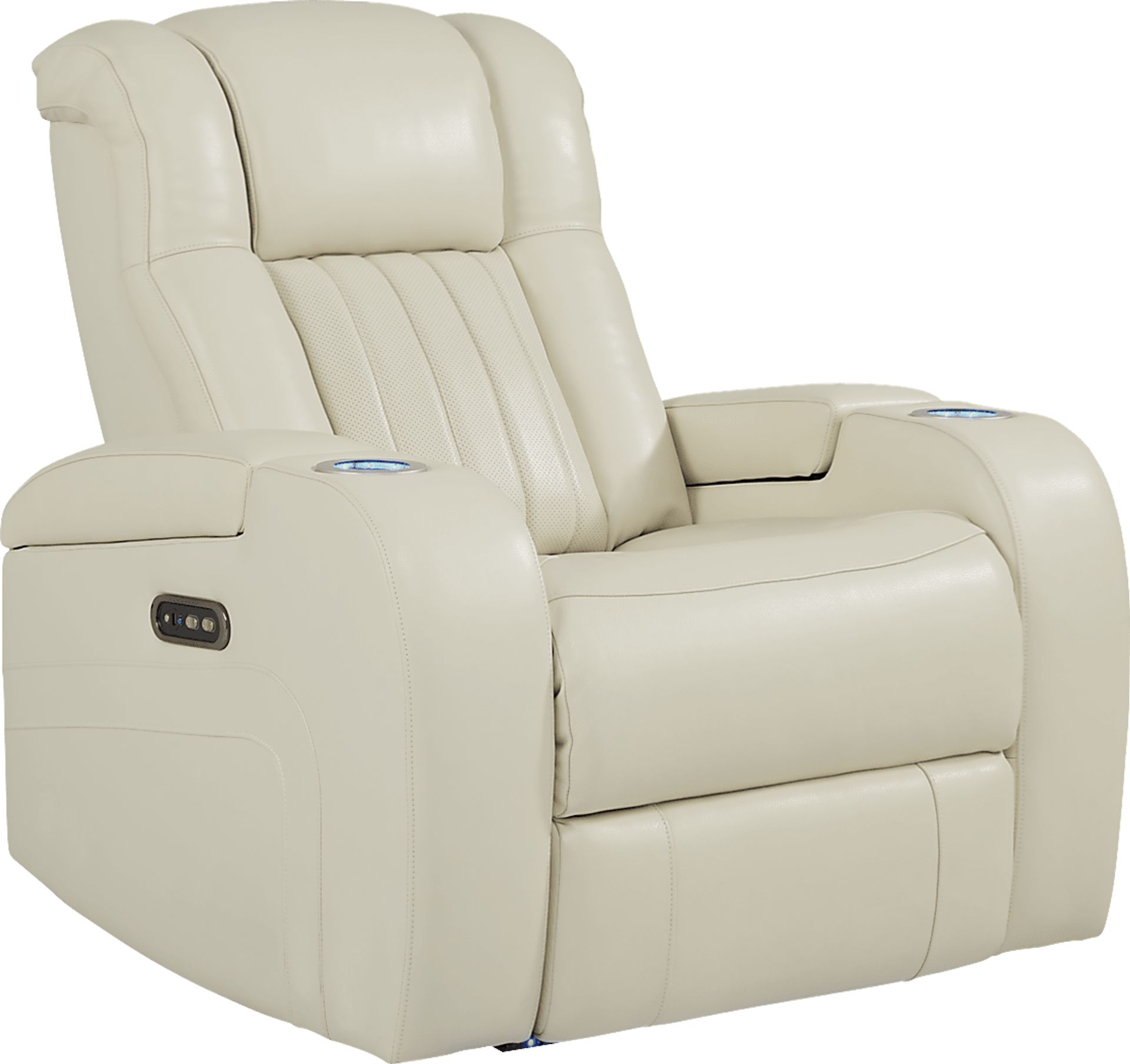 Cenova Ivory Leather 3 Pc Living Room with Dual Power Reclining Sofa - Image 11