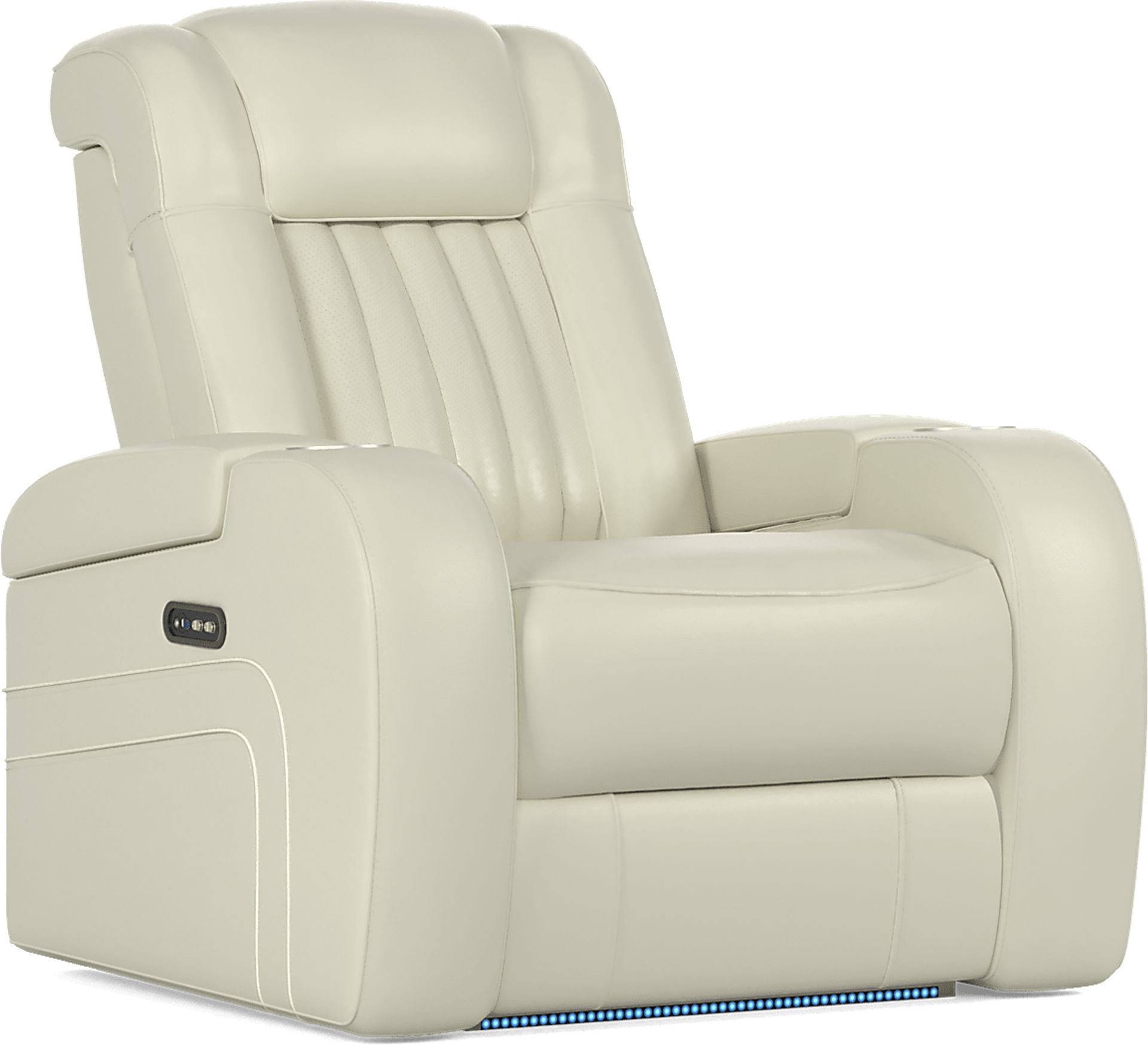 Cenova Ivory Leather Dual Power Recliner - Image 2