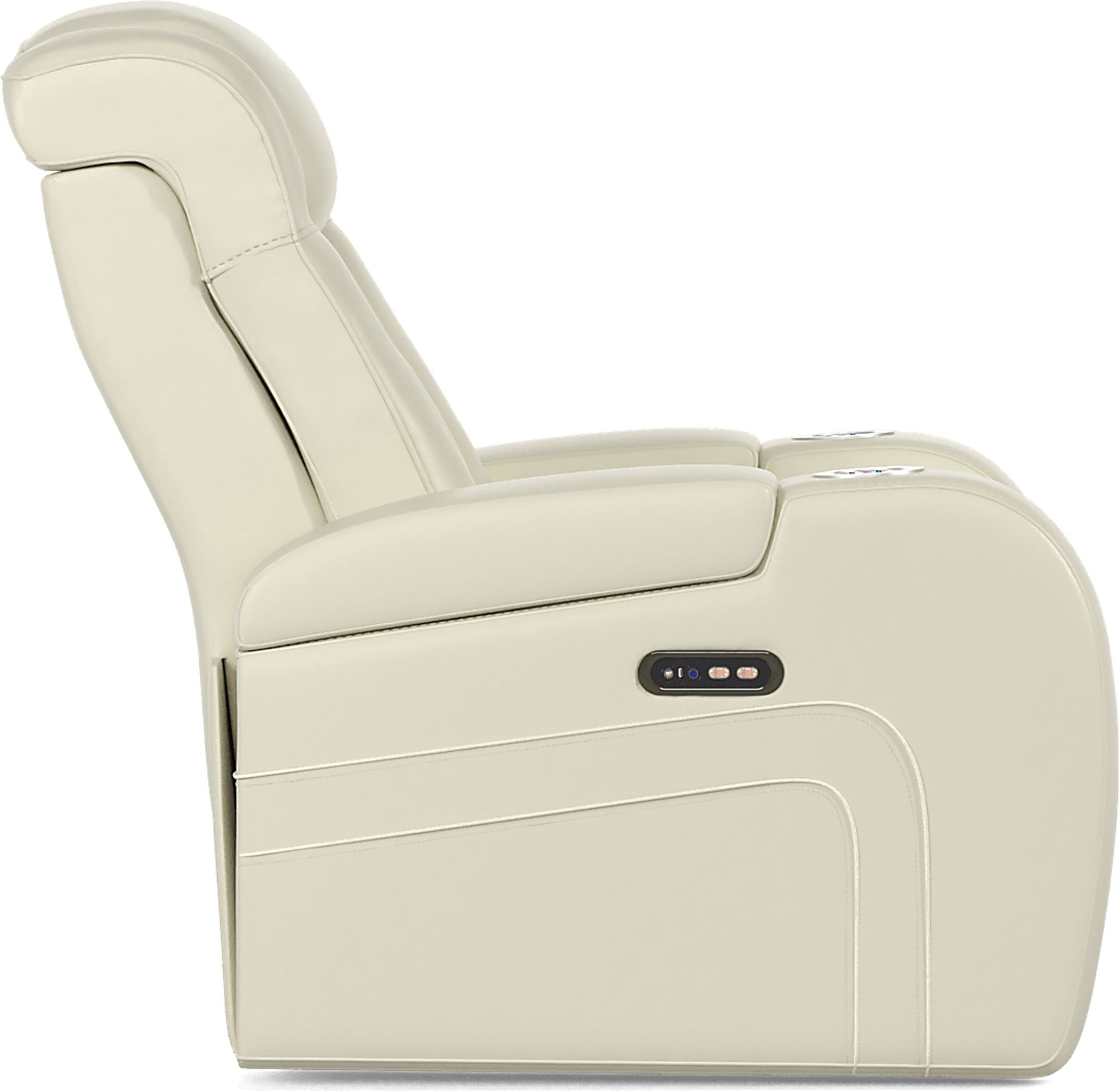 Cenova Ivory Leather Dual Power Recliner - Image 4