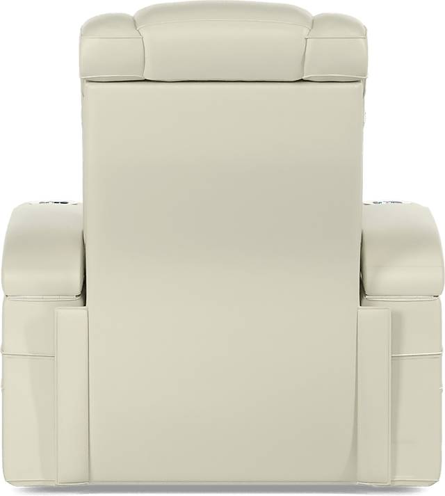 Cenova Ivory Leather Dual Power Recliner - Thumbnail - Image 5