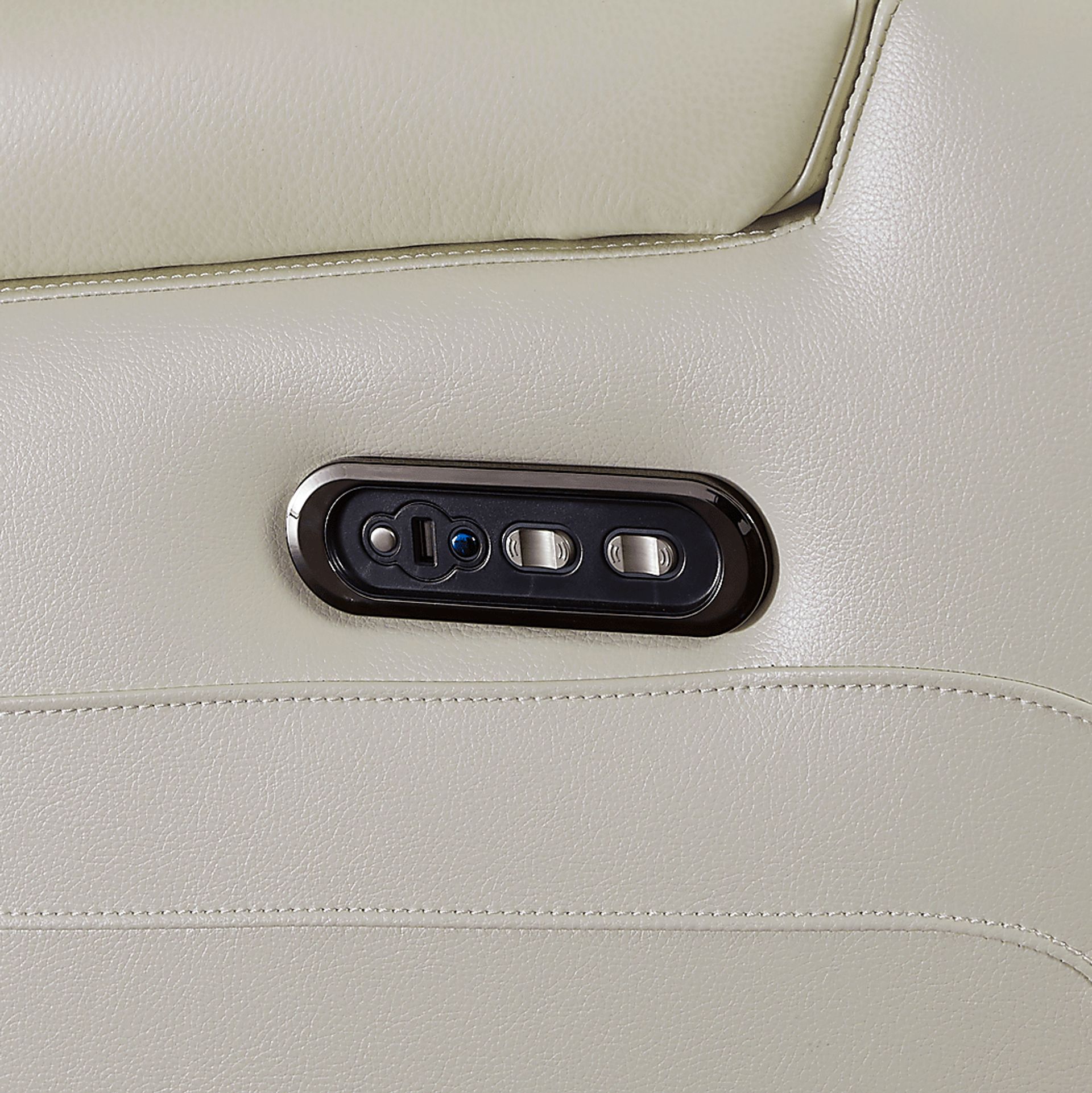 Cenova Ivory Leather Dual Power Recliner - Image 6