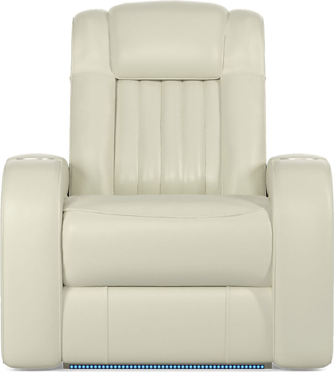 Cenova Ivory Beige Leather Dual Power Recliner Rooms To Go