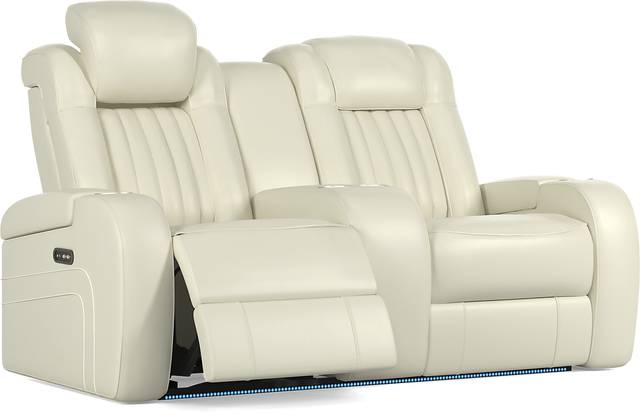 Cenova Ivory Leather 2 Pc Dual Power Reclining Living Room - Thumbnail - Image 17